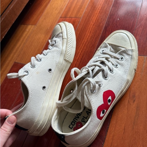 Comme des Garcons Play x converse Shoes - Cream and Red size 8 women’s - Picture 2 of 4